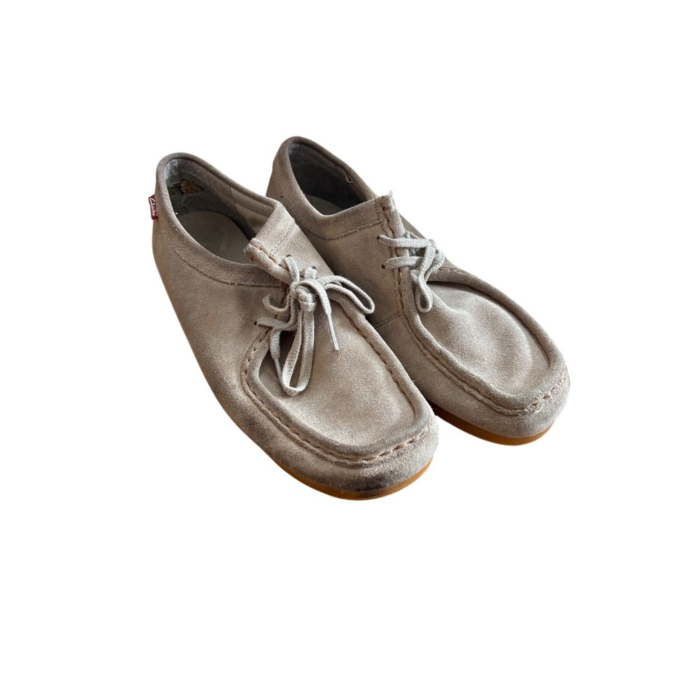 Clarks Womens Tan Suede Wallabee‎ Lace Up Moccasin Loafers Size 8M 26060498